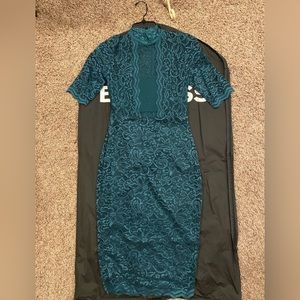Express brand, Bandeau/Bodycon style lace green dress. Size 0